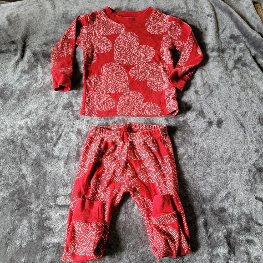 Carter's 2pc Pajama Set Toddler 18M Red Excellent Valentine Print Snug Fit 741